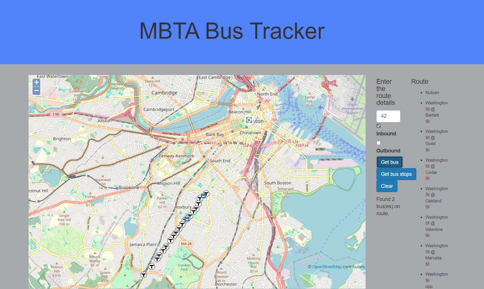 MBTA Bus Tracker Demo